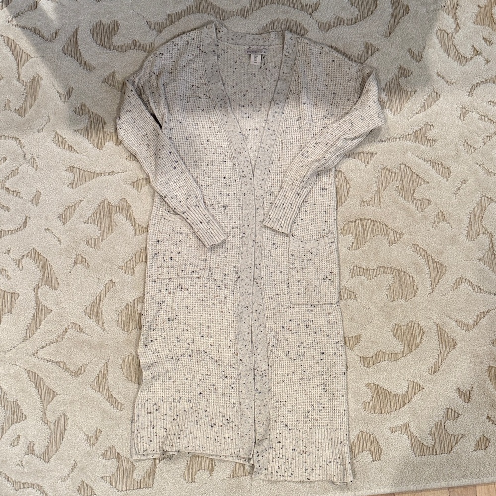 Women's Cream Long Duster Cardigan Sweater
